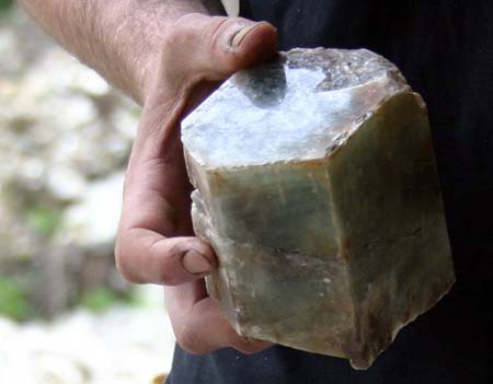 2009 CVM Tripp Mine Top prize winning specimen, from the Santospago Pit.  About 3.5” X 4” tall sharp aquamarine crystal 